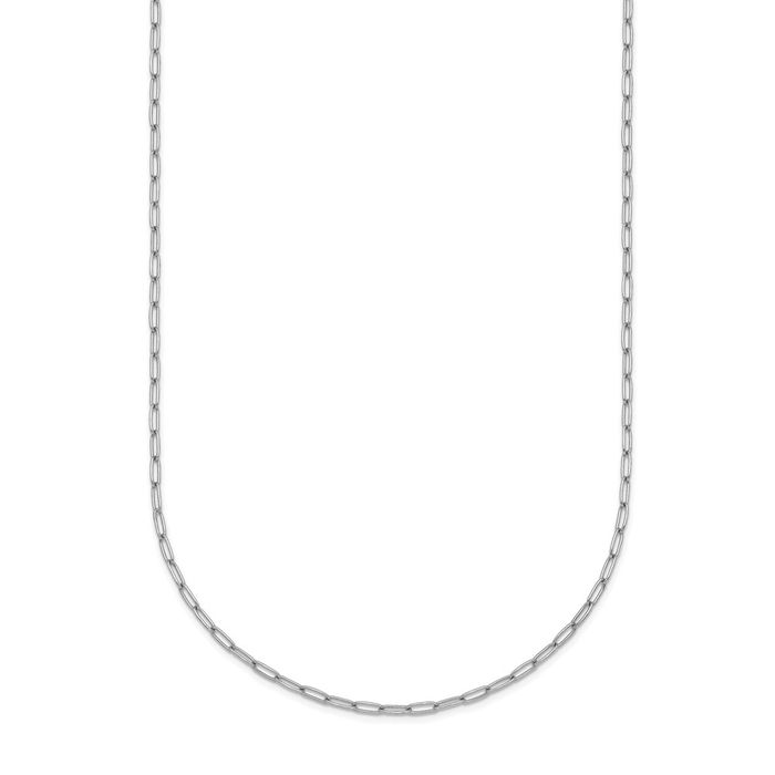 Platinum 1.4mm Paperclip Link Chain Necklace