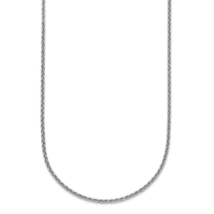 Platinum 1.5mm Spiga Wheat Link Chain Necklace