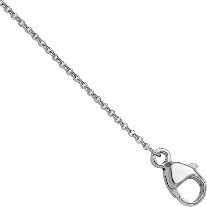 Platinum 1mm Cable Rolo Link Chain Belcher Necklace