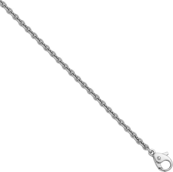 Platinum 2.2mm Cable Rolo Link Chain Belcher Necklace