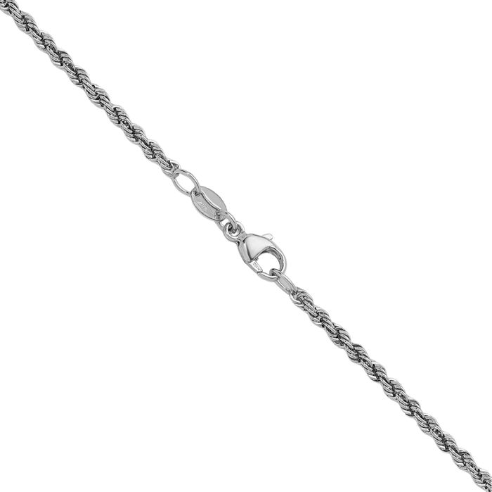 Platinum 2.2mm Rope Chain Twisted Link Necklace