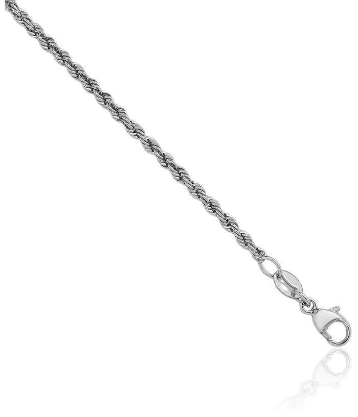 Platinum 2.2mm Rope Chain Twisted Link Necklace