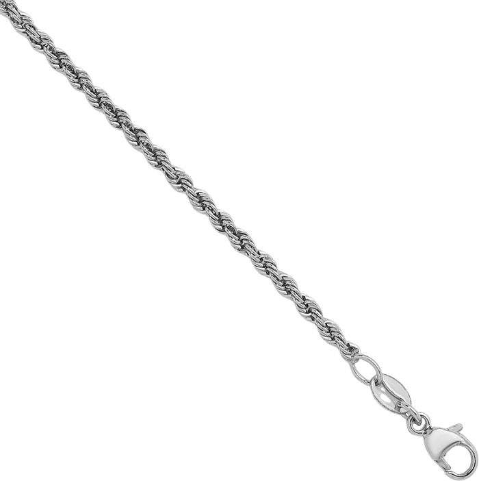 Platinum 2.2mm Rope Chain Twisted Link Necklace