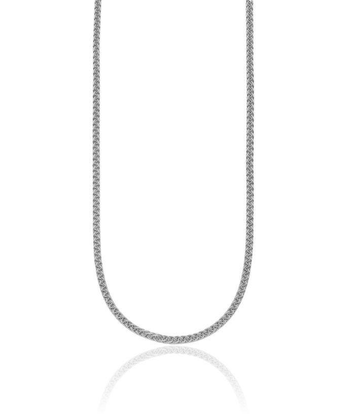 Platinum 2.5mm 3 Wire Spiga Wheat Link Chain Necklace