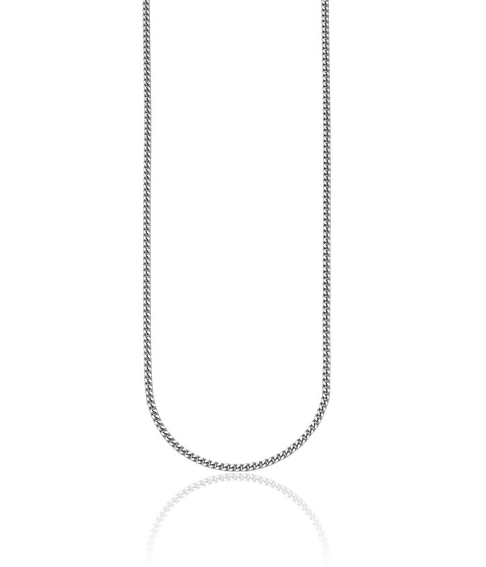 Platinum 2.5mm Curb Link Chain Necklace