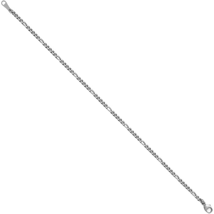 Platinum 2.5mm Figaro Link Chain Bracelet