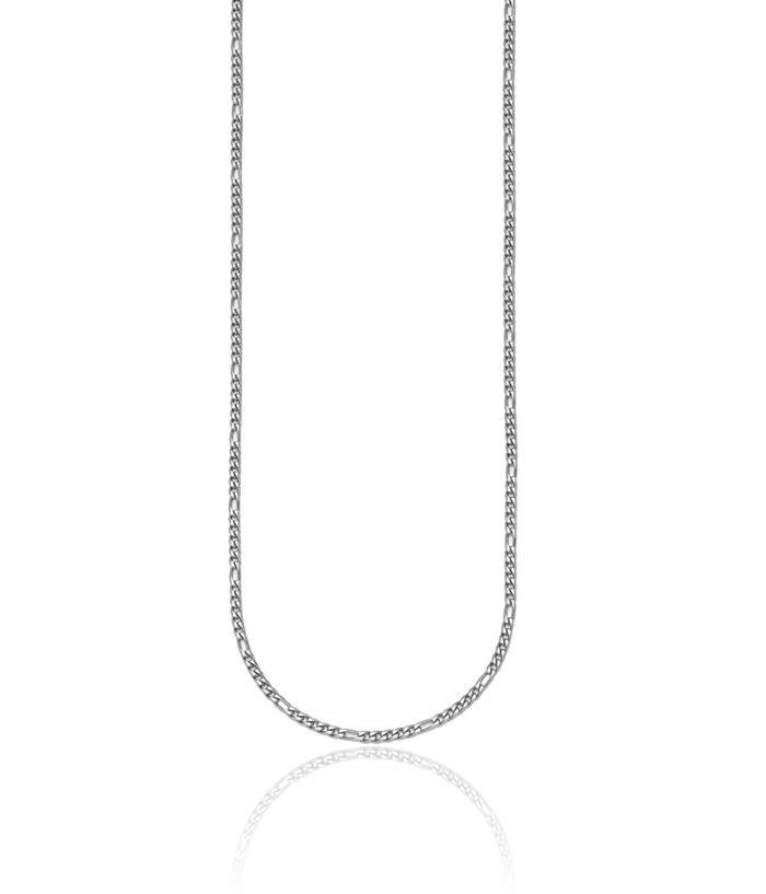 Platinum 2.5mm Figaro Link Chain Necklace