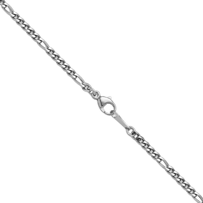 Platinum 2.5mm Figaro Link Chain Necklace