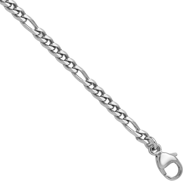 Platinum 2.5mm Figaro Link Chain Necklace