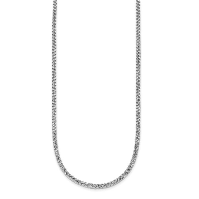 Platinum 2.5mm 3 Wire Spiga Wheat Link Chain Necklace