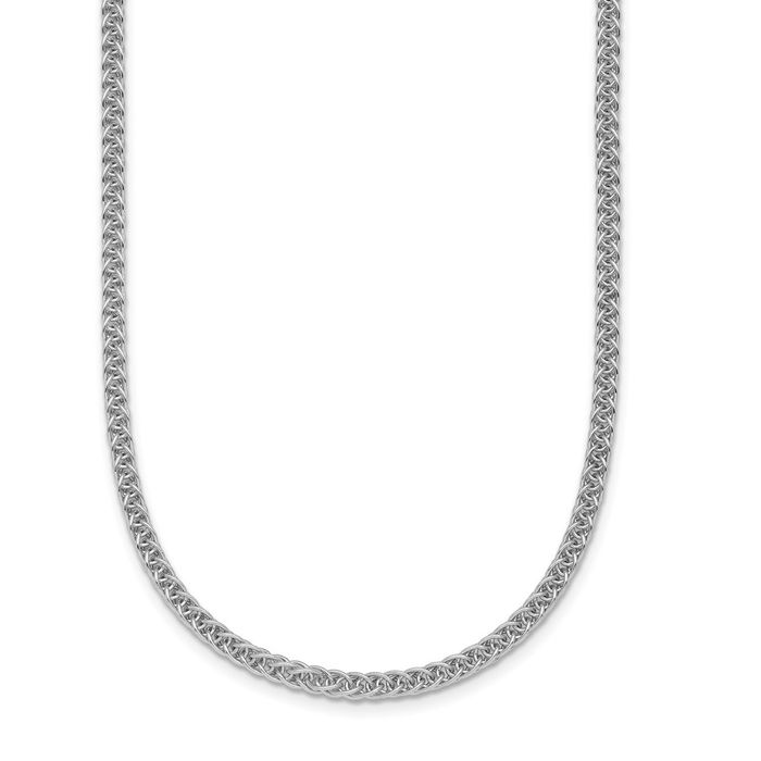 Platinum 2.5mm 3 Wire Spiga Wheat Link Chain Necklace