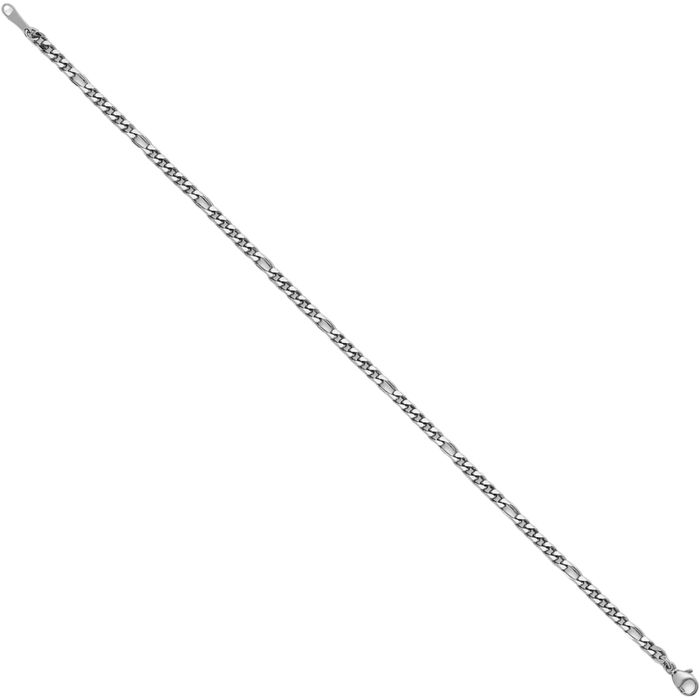 Platinum 3.2mm Figaro Link Chain Bracelet