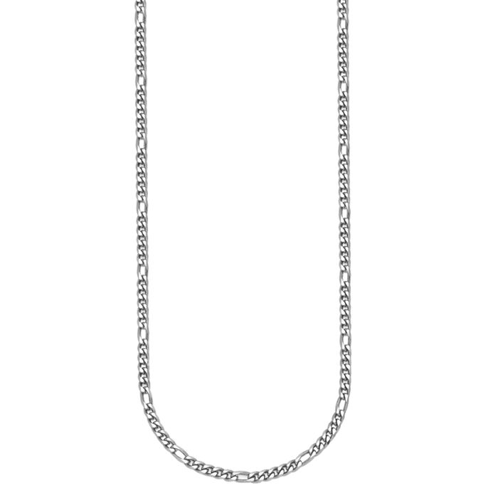 Platinum 3.2mm Figaro Link Chain Necklace