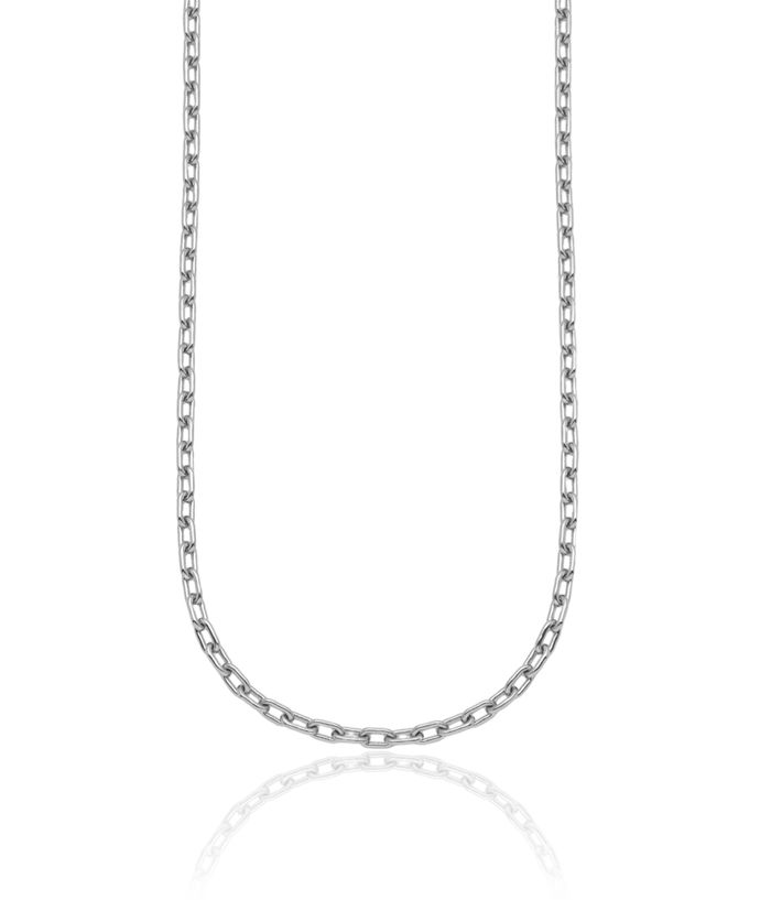 Platinum 3.3mm Cable Rolo Link Chain Belcher Necklace