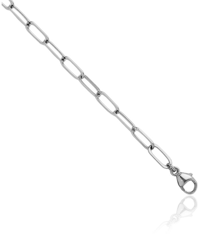 Platinum 3.4mm Paperclip Cable Rolo Link Chain Belcher Necklace