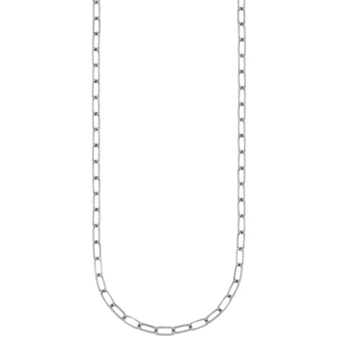 Platinum 3.4mm Paperclip Cable Rolo Link Chain Belcher Necklace