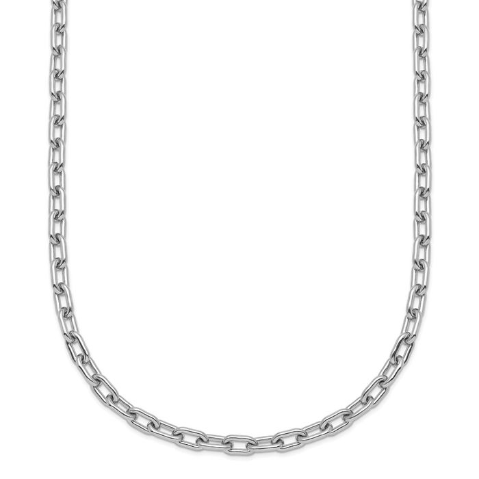 Platinum 3.3mm Cable Rolo Link Chain Belcher Necklace