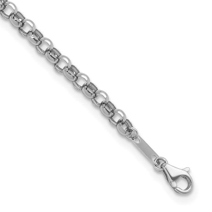 Platinum 3.4mm Cable Link Chain Bracelet - Picture 10 of 12