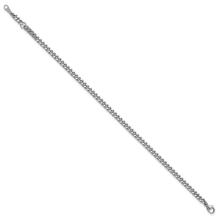 Platinum 3.5mm Curb Link Chain Bracelet