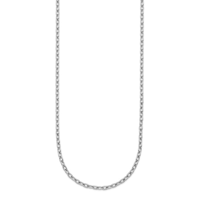 Platinum 3mm Cable Rolo Link Chain Belcher Necklace