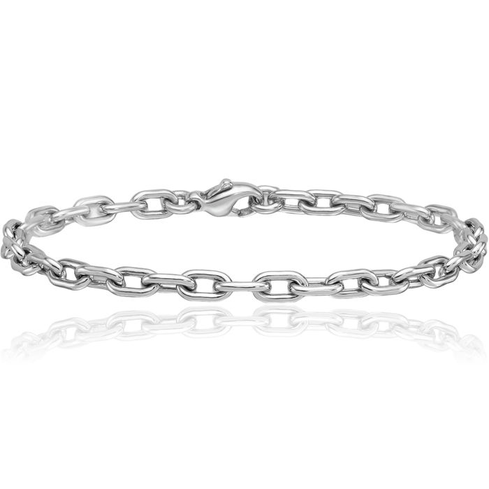 Platinum 4.7mm Cable Rolo Link Chain Bracelet