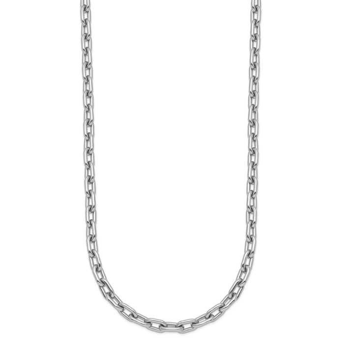 Platinum 4.7mm Cable Rolo Link Chain Belcher Necklace