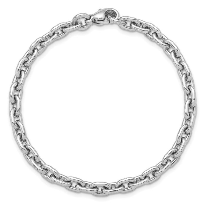 Platinum 5.2mm Cable Rolo Link Chain Bracelet