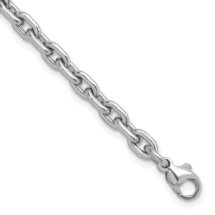 Platinum 5.2mm Cable Rolo Link Chain Bracelet