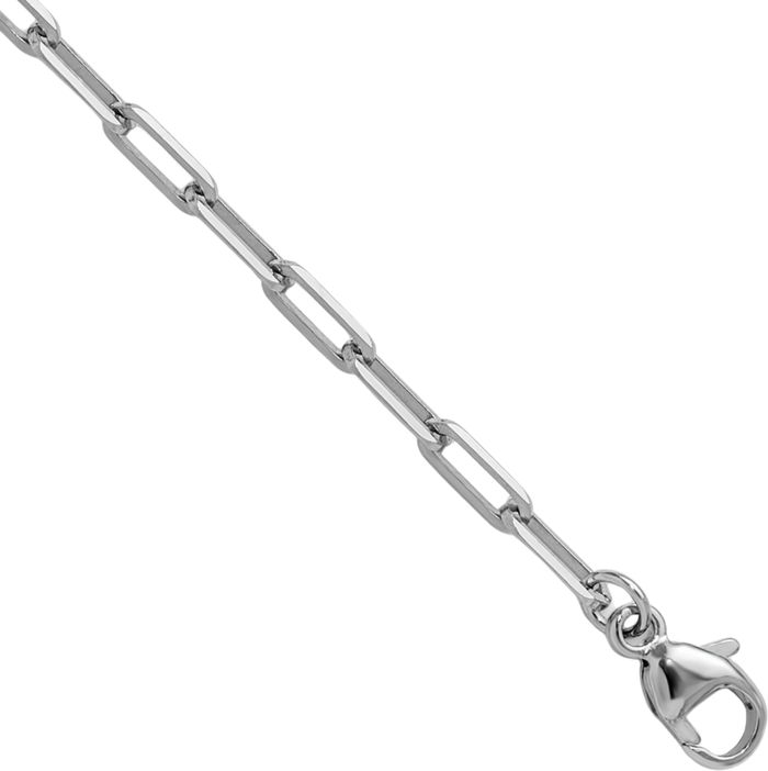 Platinum Knife Edge 2.3mm Paperclip Cable Rolo Link Chain Belcher Necklace