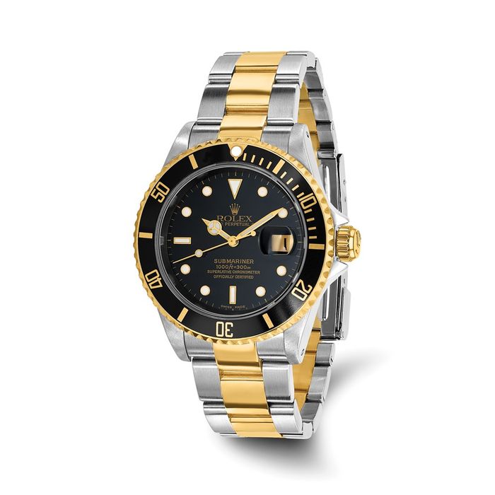 Pre Owned Rolex Steel 18K Oyster 40mm Submariner Black Dial Watch