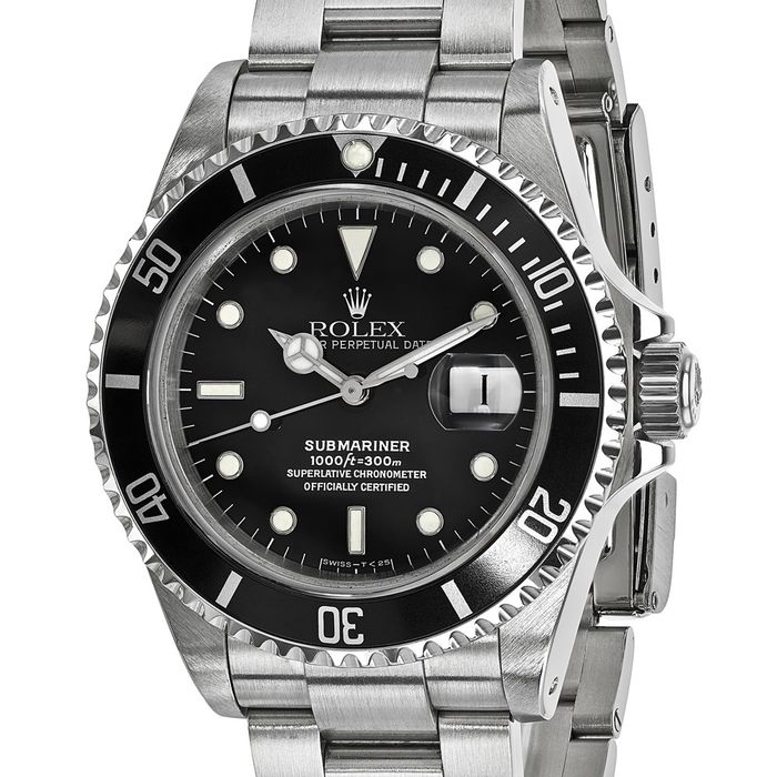 Pre Owned Rolex Steel Oyster 40mm Submariner Black Dial Watch