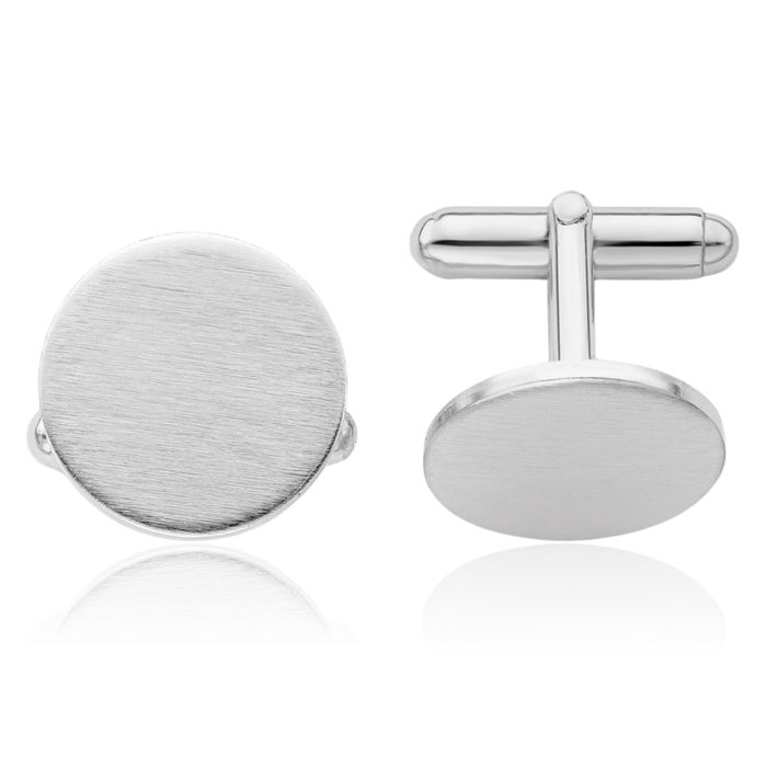 Round Engraved Personalized Cuff Links