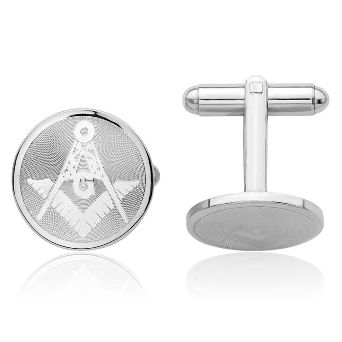 Round Master Mason Signet Freemason Masonic Cuff Links