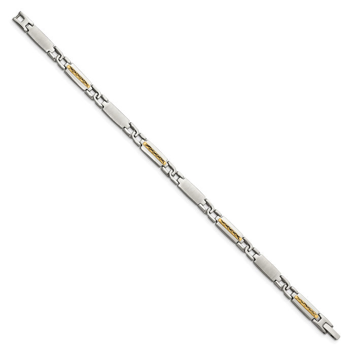 Stainless Steel 14K Gold Link Chain Bracelet