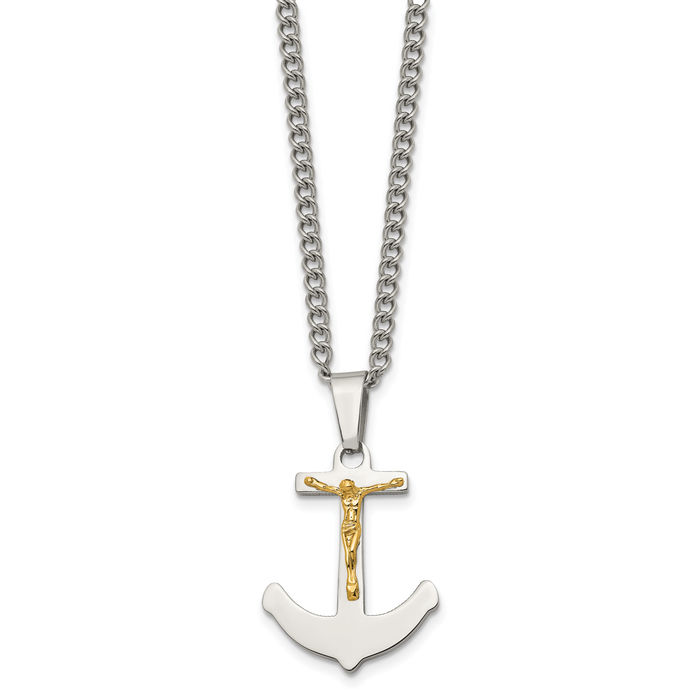 Stainless Steel Polished Anchor Mariner Cross 24