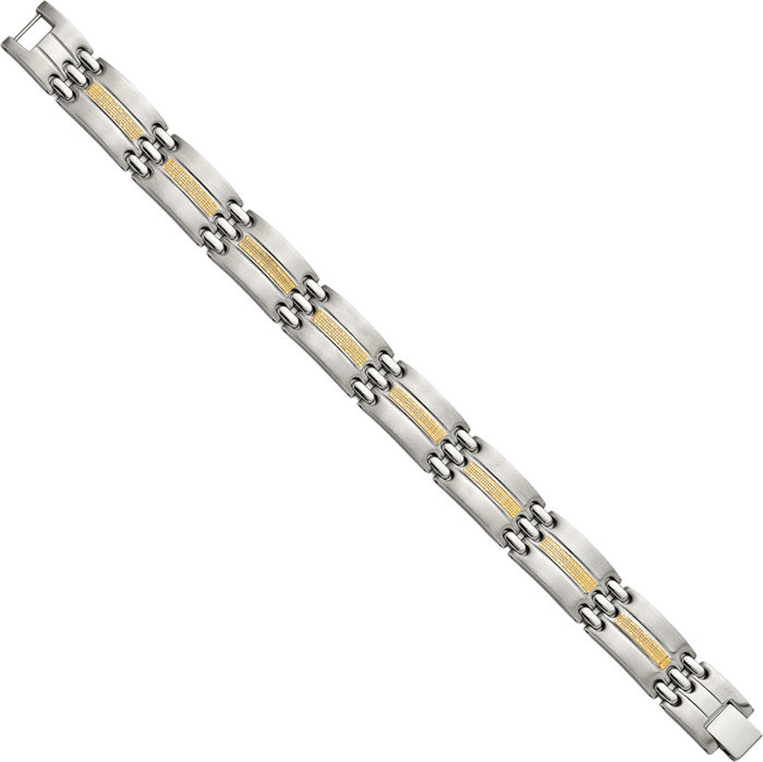 Stainless Steel 14K Gold Link Chain Bracelet