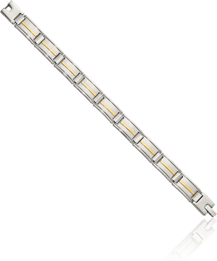 Stainless Steel 14K Gold Link Chain Bracelet