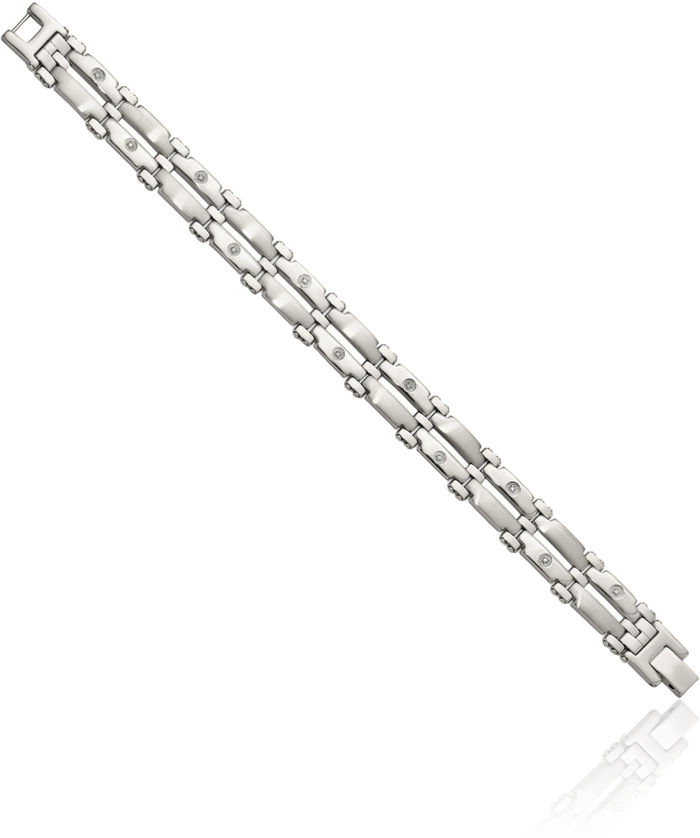 Stainless Steel 14K Solid White Gold Diamond Tennis Bracelet