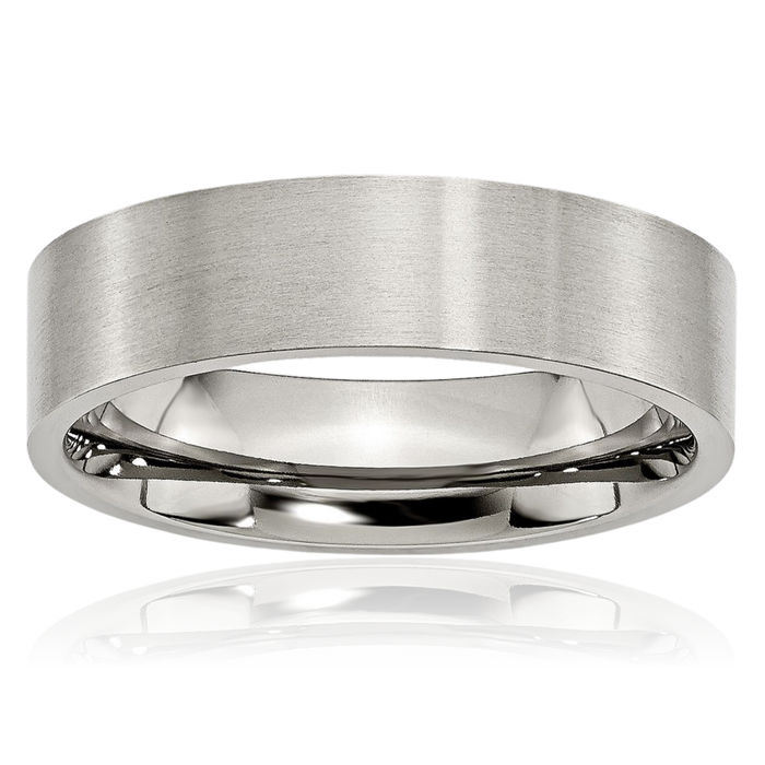 Stainless Steel 6mm Plain Classic Wedding Band Ring