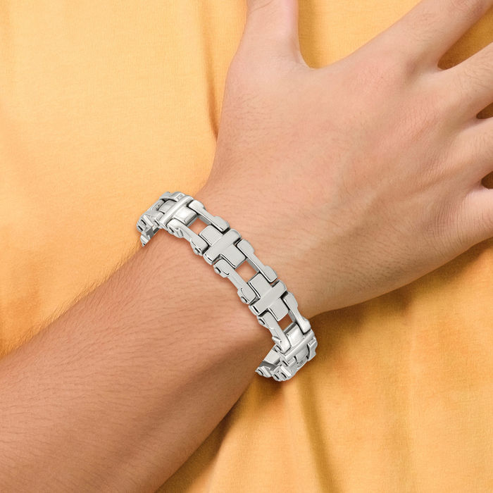 Stainless Steel Corss Link Chain Bracelet