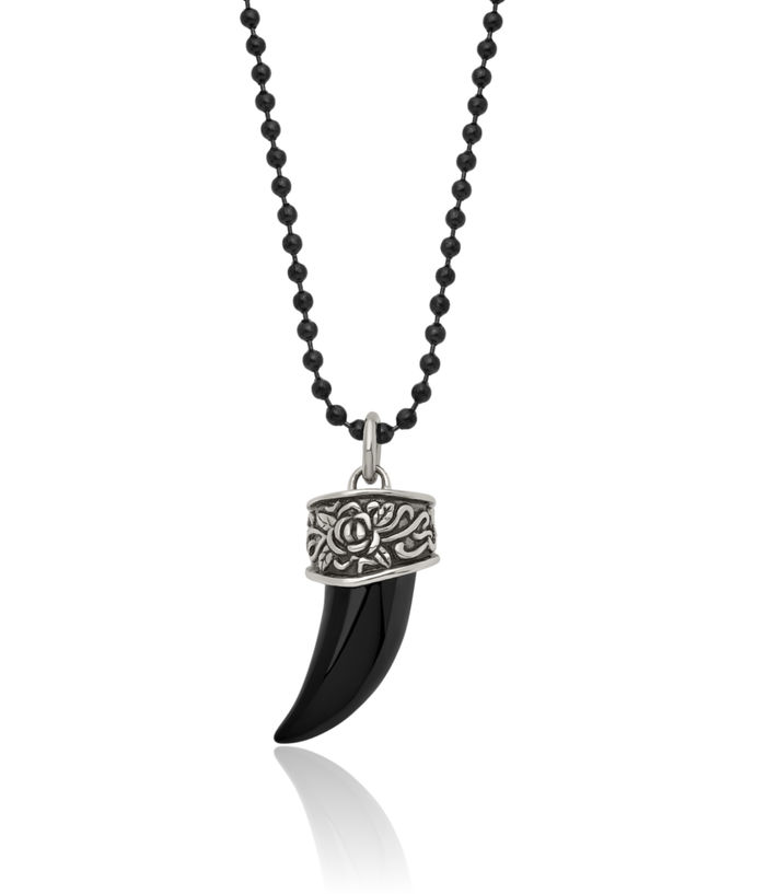 Stainless Steel Vintage Black Claw Necklace Charm Pendant Ball Link Chain