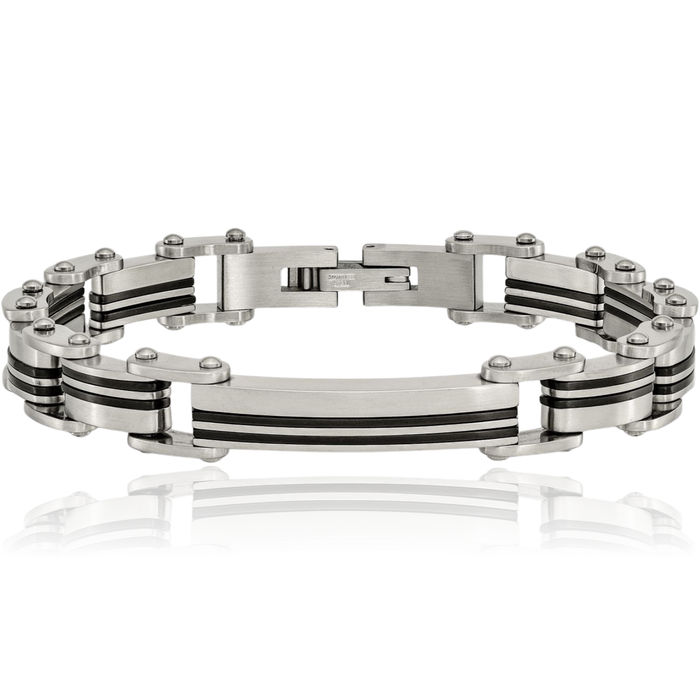 Stainless Steel Black Link Chain Bracelet