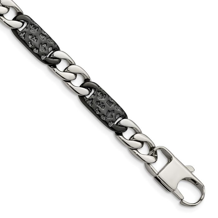 Stainless Steel Black Link Chain Bracelet