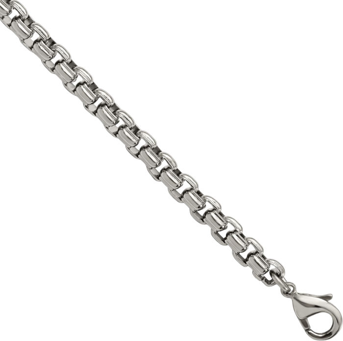 Stainless Steel Box Link Chain Bracelet