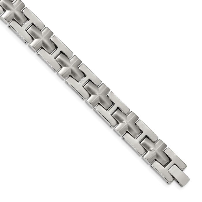 Stainless Steel Cross Link Chain Bracelet