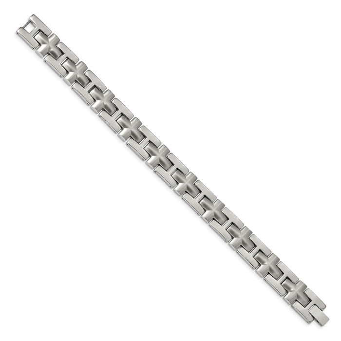 Stainless Steel Cross Link Chain Bracelet