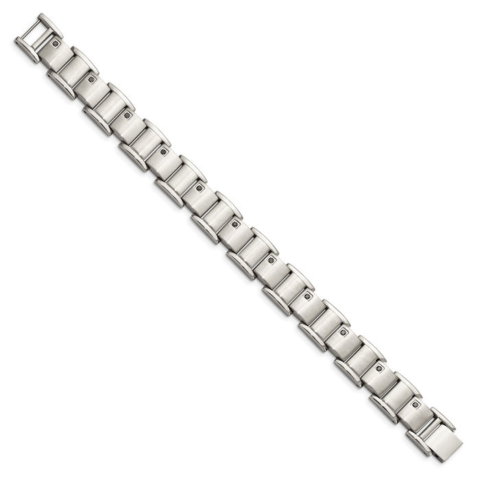 Stainless Steel Black Diamond Tennis Bracelet