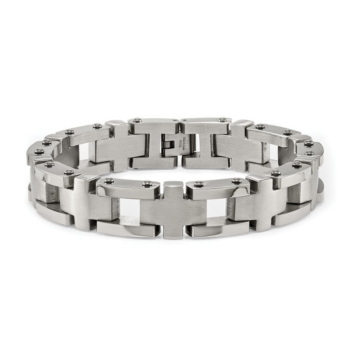 Stainless Steel Cross Link Chain Bracelet | eBay