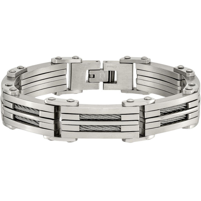 Stainless Steel Cable Rolo Link Chain Bracelet