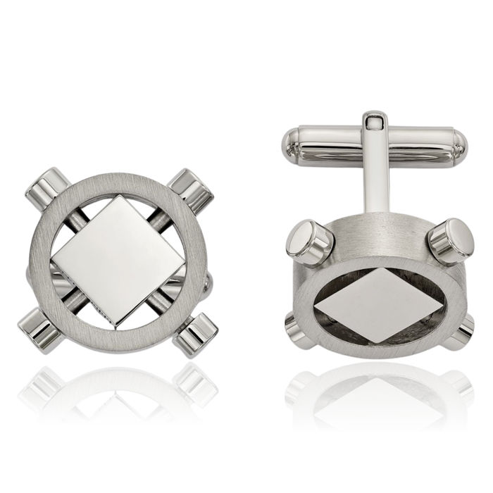 Stainless Steel Cufflinks French Tuxedo Shirt Cuff Links Set for Men
